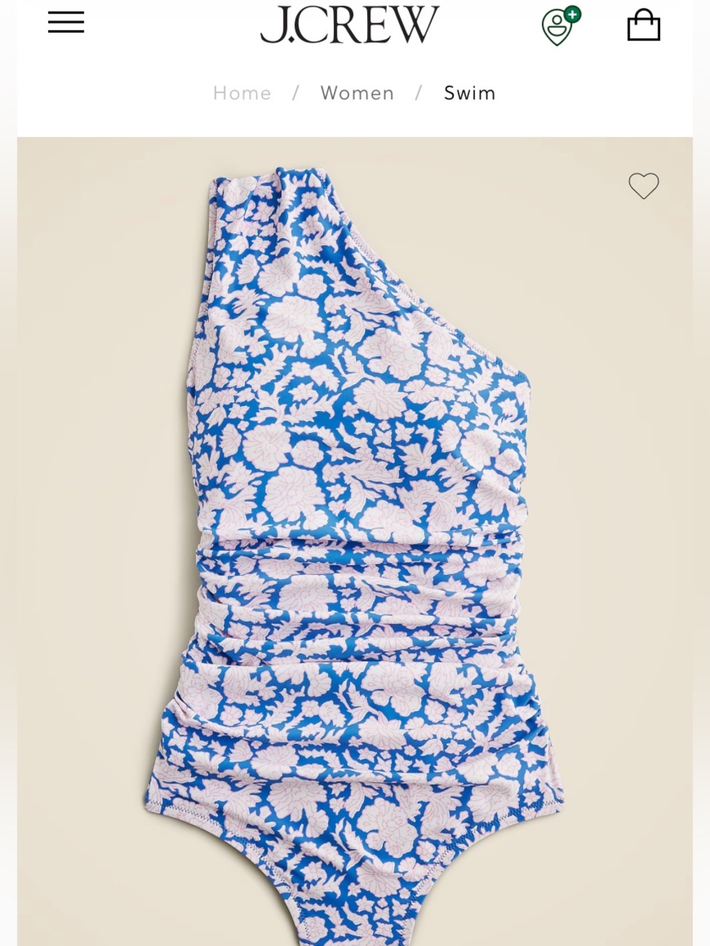 J. Crew x SZ Blockprints One-Shoulder Swimsuit
